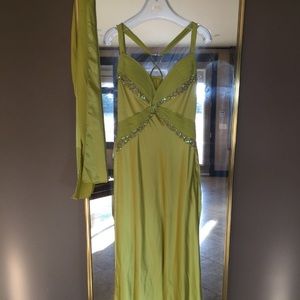 Satin lime green gown